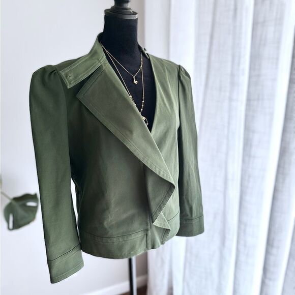 Derek Lam 10 Crosby Ruffle Twill Jacket Coat Blazer size 4 - Picture 3 of 16